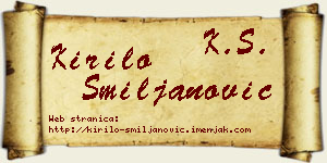 Kirilo Smiljanović vizit kartica